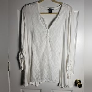 RXB V-neck Embroidered Hanki- Hem Top